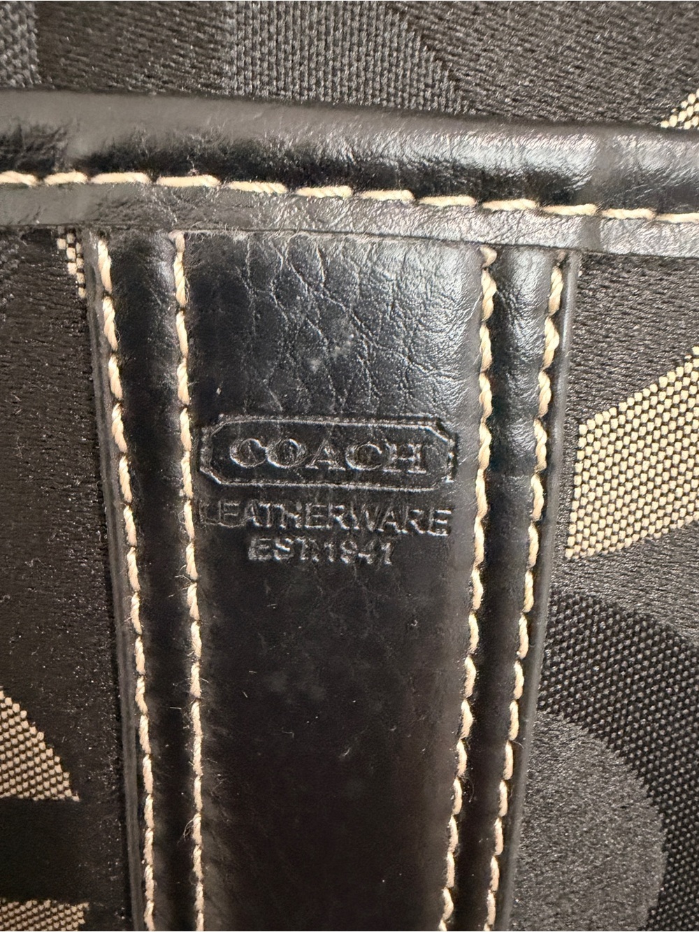 Coach Black & Gray Signature Crossbody Pouch - Picture 3 of 10
